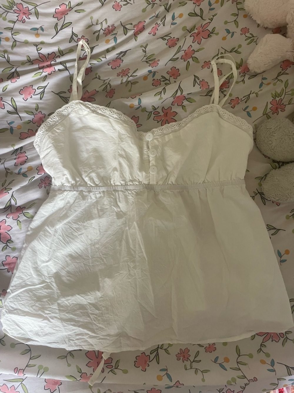 White Lace-Trim Camisole Top - Women's